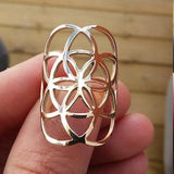 seed of life ring in gold 14k - solid yellow gold - sacred geometry - solid 14k gold - flower of life