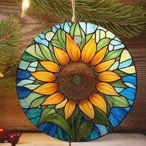 Sunflower ornament, Christmas Ornament, Sunflower Gift, Christmas Tree Ornament, Gift for her, Gift for him, Ornaments, Gift ornament