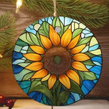 Sunflower ornament, Christmas Ornament, Sunflower Gift, Christmas Tree Ornament, Gift for her, Gift for him, Ornaments, Gift ornament