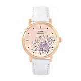 Toff London TLWS-17574 Ladies Purple Water Lilies Flower Watch