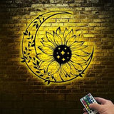 Sunflower Metal Wall Decor with Led Light, Sunflower Farmhouse Wall Decor, Sunflower Welcome Sign, Sunflower Wall Art Farmhouse Summer Decor