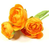 1 Orange Ranunculus Bouquet Artificial Flowers Silk Flowers Artificial Buds Craft Flowers Wedding Flowers Flower Crown Scrapbooking
