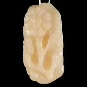 F05918# Hand Carved Both Side Peony Flower Pink Aventurine Pendant Bead Gemstone
