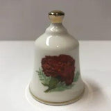 DANBURY MINT State Flower Bell 2.25x1.75??? Ohio Scarlet Carnation Bone China Jpn