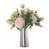 Elegant Peony and Eucalyptus Artificial Flower Bouquet Arrangement