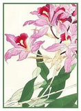 Japanese Botanical Tanigami Asian Lily  Count Cross Stitch Chart Pattern