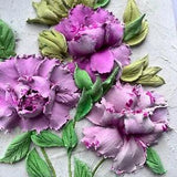 Peony painting 3d peonies painting sculptural painting floral wall art