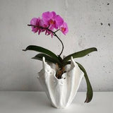 Modern ceramic vase. Large orchid planter. Plant mom gift.