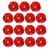 30Pcs Artificial Flower Head Fake Flowers Heads Bulk Silk Peony Heads Red