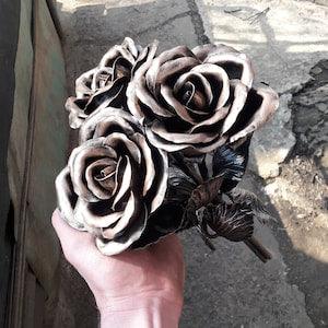 6th Anniversary gift, Metal Rose, Steel rose, 6th wedding gifts, Iron anniversary gift, Iron Rose, steel rose bouquet , metal rose bouquet