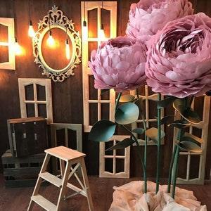 Large Paper Flowers Giant Paper Peony Wedding Paper Flower Wedding Decoration Flower Wall Backdrop Event Party Decoration Flower with stem