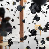 Black Hanging Flower Garland Installation; home decor, weddings, photography (Multiple Sizes Available and Custom Colours)