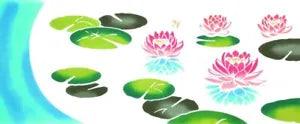 Miyamoto-towel Kanema Chusen dyein Tenugui / Water lilies 36cm??90cm from Japan