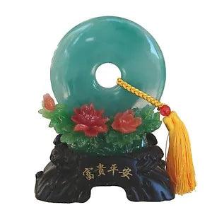 9.5" Chinese Display Plate with Peony Flower and Stand