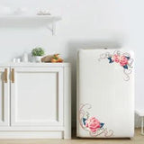 DIY Peony Rose Flowers Art Wall Toilet Sticker Home Cabinet Mirror Decoration
