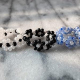 Flower Ring, Dainty Ring, Beaded Ring, Stackable Ring, Minimal Ring, Daisy Ring, Stretch Ring, Gift for Her