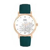 Toff London TLWS-59203 Ladies Grey Water Lilies Flower Watch