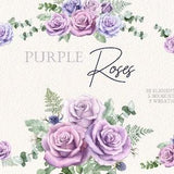 watercolor flower clipart,purple rose,Floral arrangements,flower clipart,Wedding Clipart,purple Bouquet,Floral watercolor,rose lover gift