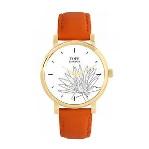 Toff London TLWS-52241 Ladies Grey Water Lilies Flower Watch
