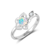 Alternative engagement ring-Opal engagement ring-Flower engagement ring-Floral engagement ring-Nature inspired engagement ring-Orchid elven