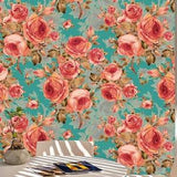Floral Wallpaper, Removable & Peel and Stick Wallpaper, Flower Self Adhesive Wallpaper