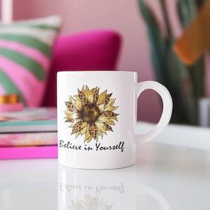 Believe in Yourself Mug| Believe In Yourself |Sunflower Mug | Inspirational Mug| Motivational Mug| Gift Mug | Christmas Gift | Birthday Gift