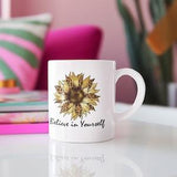 Believe in Yourself Mug| Believe In Yourself |Sunflower Mug | Inspirational Mug| Motivational Mug| Gift Mug | Christmas Gift | Birthday Gift