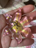 VINTAGE ALEXIS BITTAR PINK & YELLOW LUCITE LILY FLOWER PIN BROOCH