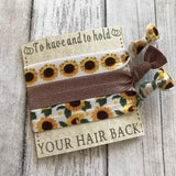 Sunflower Hair Ties, summer hair, beach hair, mermaid favors, wedding, bridal shower, baby shower, bachelorette favors, party favors, kawaii