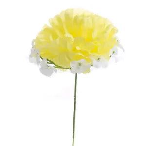 12 Factory Direct Craft Sunny Yellow Polyester Carnation Stems