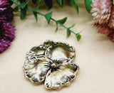Vintage Scarf Clip Gold Tone pansy Hawaiian flower lily daisy flower aloha