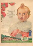 1954 Vintage ad for Carnation Milk Evaporated Milk Baby Cows flowers