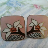 Laurel Burch Yellow Goldtone Vintage "Wild Lily" Earrings