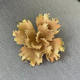 Vintage Carnation Flower Rolled Gold Brooch Pin 60??s Retro Costume Jewelry