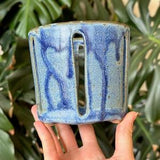 Ceramic Blue Orchid Planter Pot with Holes