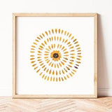Sunflower wall art, fall decor indie room decor, earth tone wall art, above bed decor, bedroom wall art, flower art, pressed sunflower