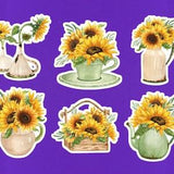 Watercolor Sunflower Sticker Pack / 3