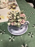 ?Avon Musical Teacup With Floral Top Flower of The Month Purple January Carnation