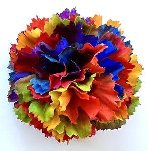 3.75" Rainbow Multicolor Colorful Carnation Silk Flower Hair Clip