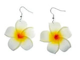 Frangipani Earrings Miniblings Hanging Flower Lily Hawaii Plumeria Surfing Cloth