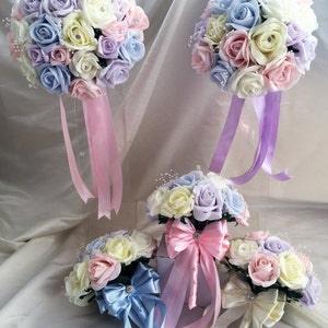 Wedding Flowers Light Pastel colours  & Ivory wedding bouquets, Brides, Bridesmaids, Flowergirls etc