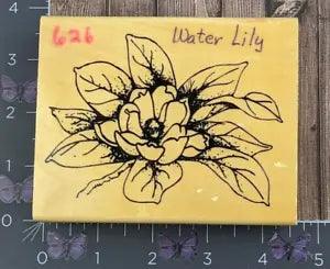 Anita's Water Lily Flower Plant Rubber Stamp Wood #R24