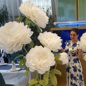 Large Paper Flowers Photo Prop | Giant Paper Peony | Wedding Paper Flower | Wedding Decoration | Flower Wall Backdrop | Event Flower Decor