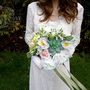 Stunning White/ Pink Peonies and Roses wedding Bouquet, Boho Bridal Shower Accessories, Photoshoot Accessories, Home decor