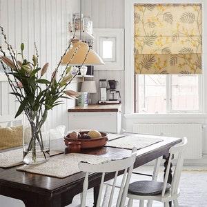 Classic roman shade washable flat and fold, custom option to add blackout lining,Elegant Roman Blinds,Autumn flowers