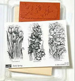 Stampin' Up! Early Spring Set 3 NEW Rubber Stamps Tulips Lilies Gladiolas 2003