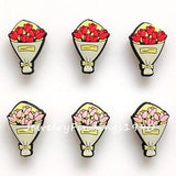 Valentine's Day Flowers Bouquet Beads, Rose Bouquet Silicone Beads, Focal Silicone Beads, Bulk Silicone Beads