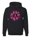 Pink Cheetah Print Breast Cancer Carnation Flower Unisex Hoodie Sweatshirt