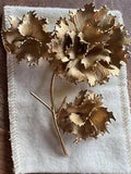 Vintage Giovanni Goldtone Flower Brooch Pin / Earrings (WHiMSiCaL)  Carnation