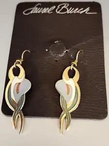 Vintage Laurel Burch "Everlasting Lily" Cloisonn??? Enamel G.T. French Hook~ NOS!
